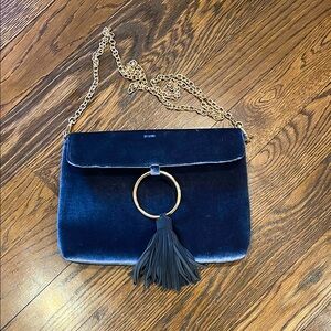 Street Level Black Crossbody Bag with Gold Chain